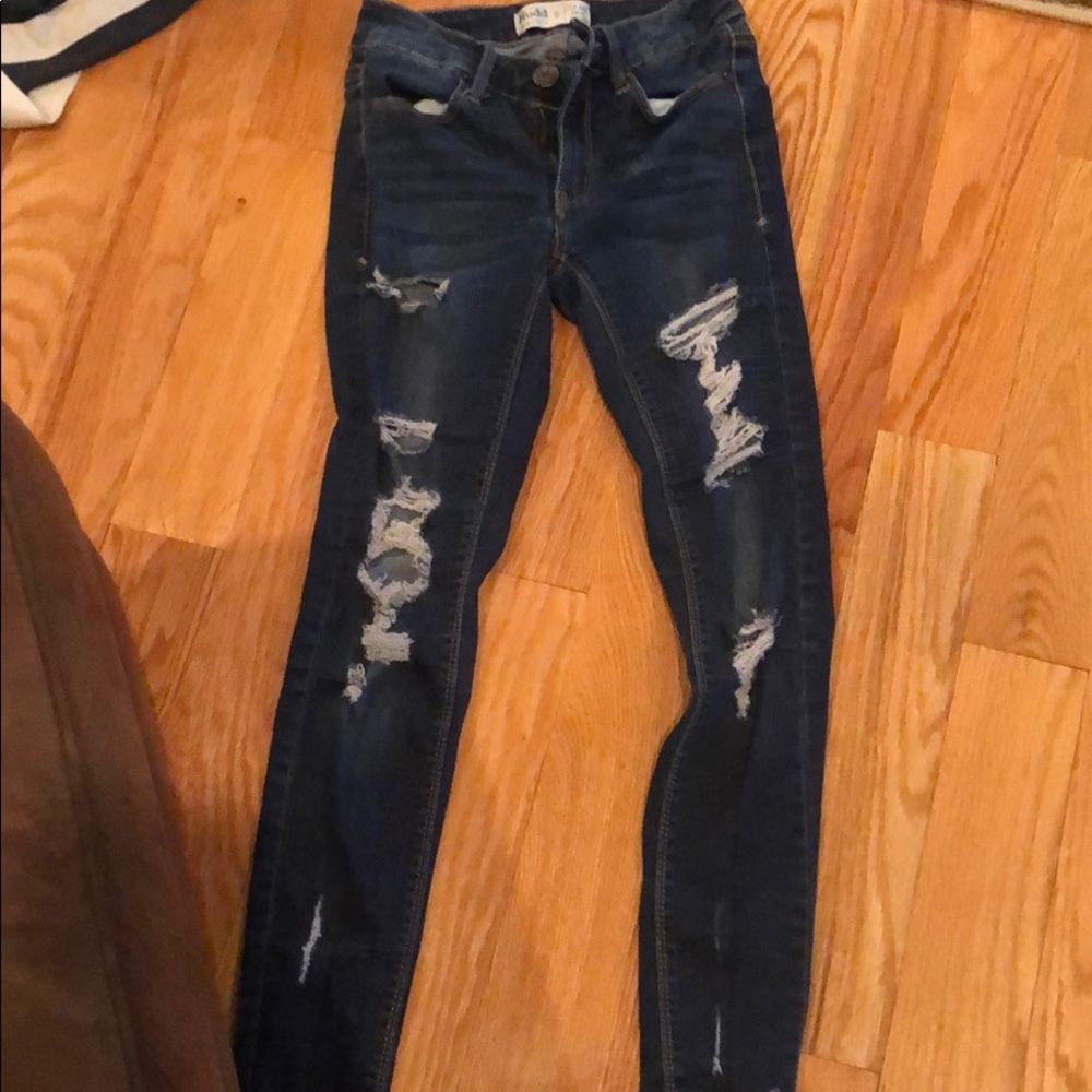 blue jeans. ripped